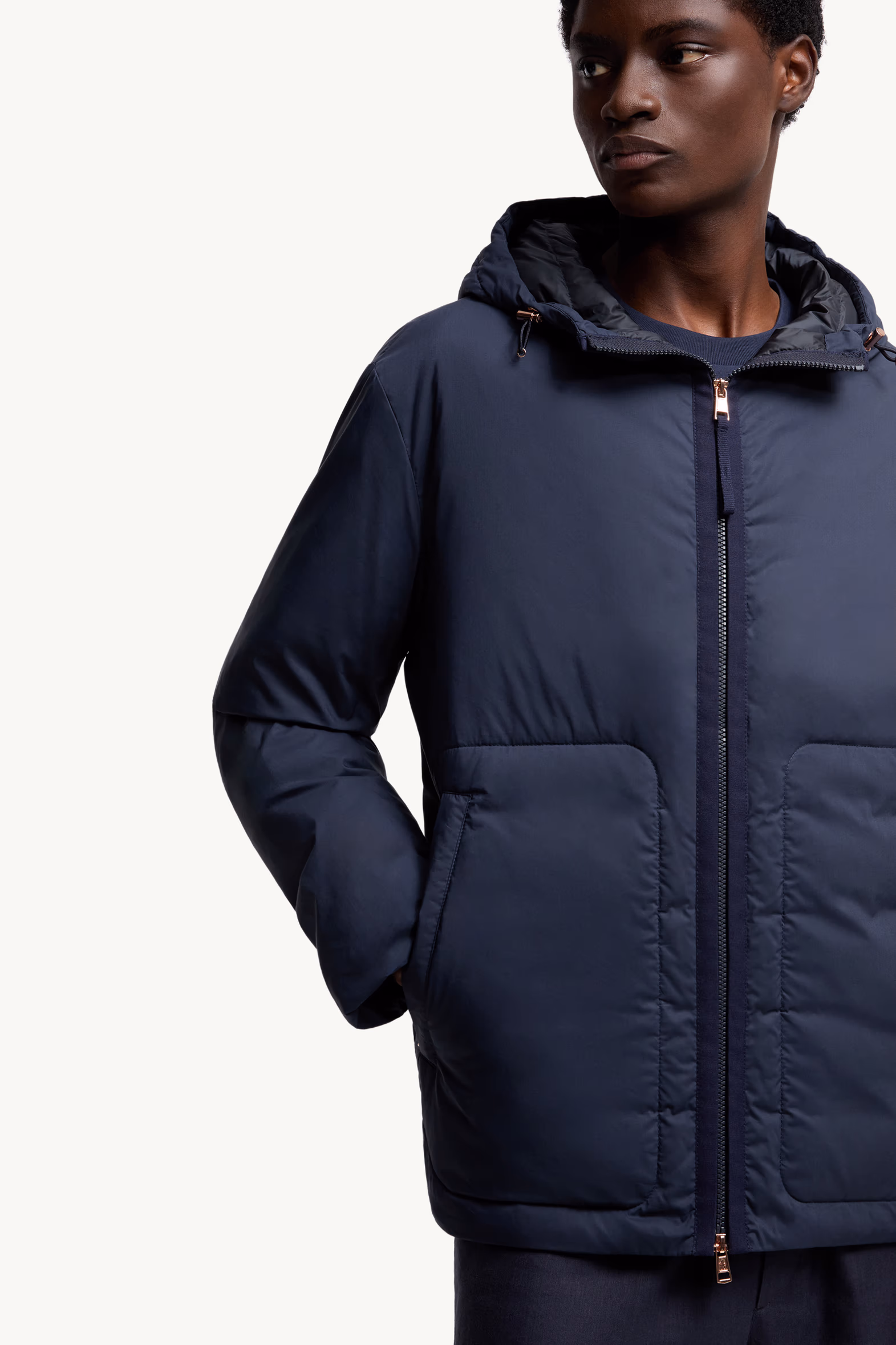Moncler x Gilga Farm Designed by Donald Glover Caracara Short Down Jacket Men Navy Blue Moncler 6